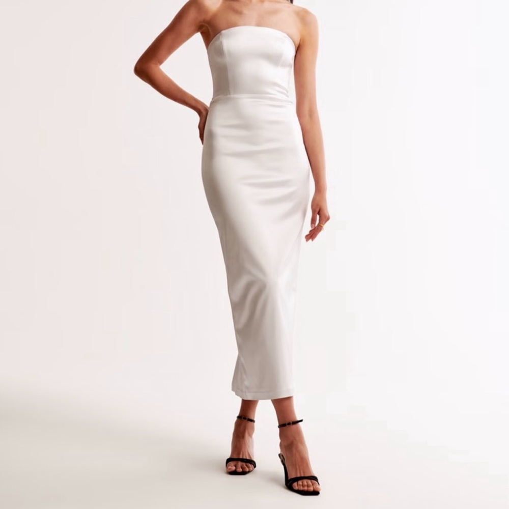 Abercrombie & Fitch White Strapless Dress